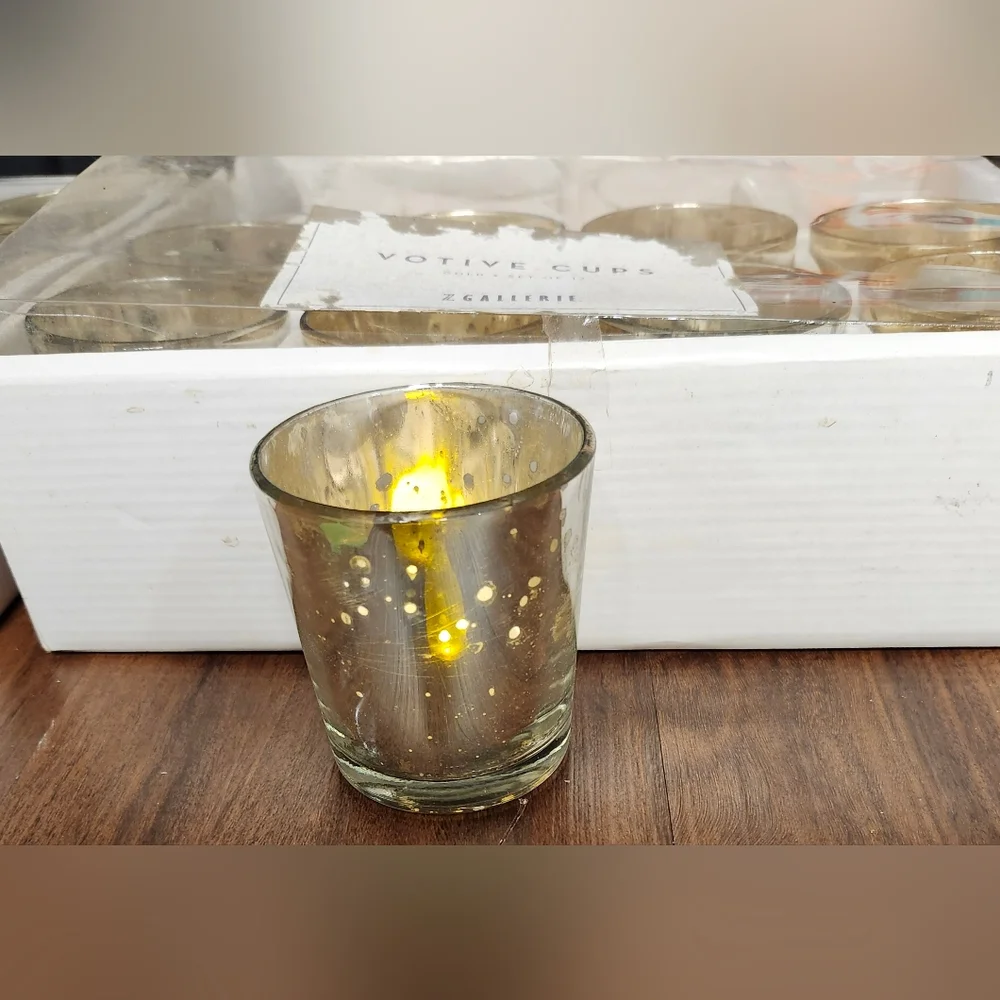 Z Gallerie 2 Pks of 12 Votive Cup Sets- 1 Silver & NIB, 1 Gold W 9 Votive Cups
